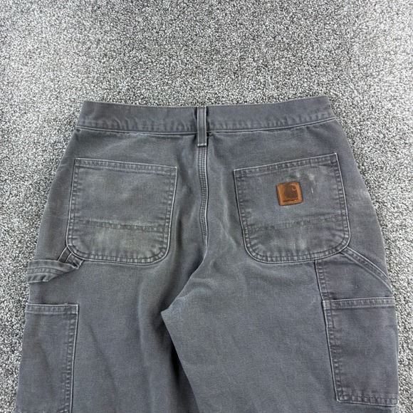 Vintage Carhartt Carpenter Pants Mens 30x30 Gray Flannel Lined Canvas B111 GVL - Picture 5 of 6
